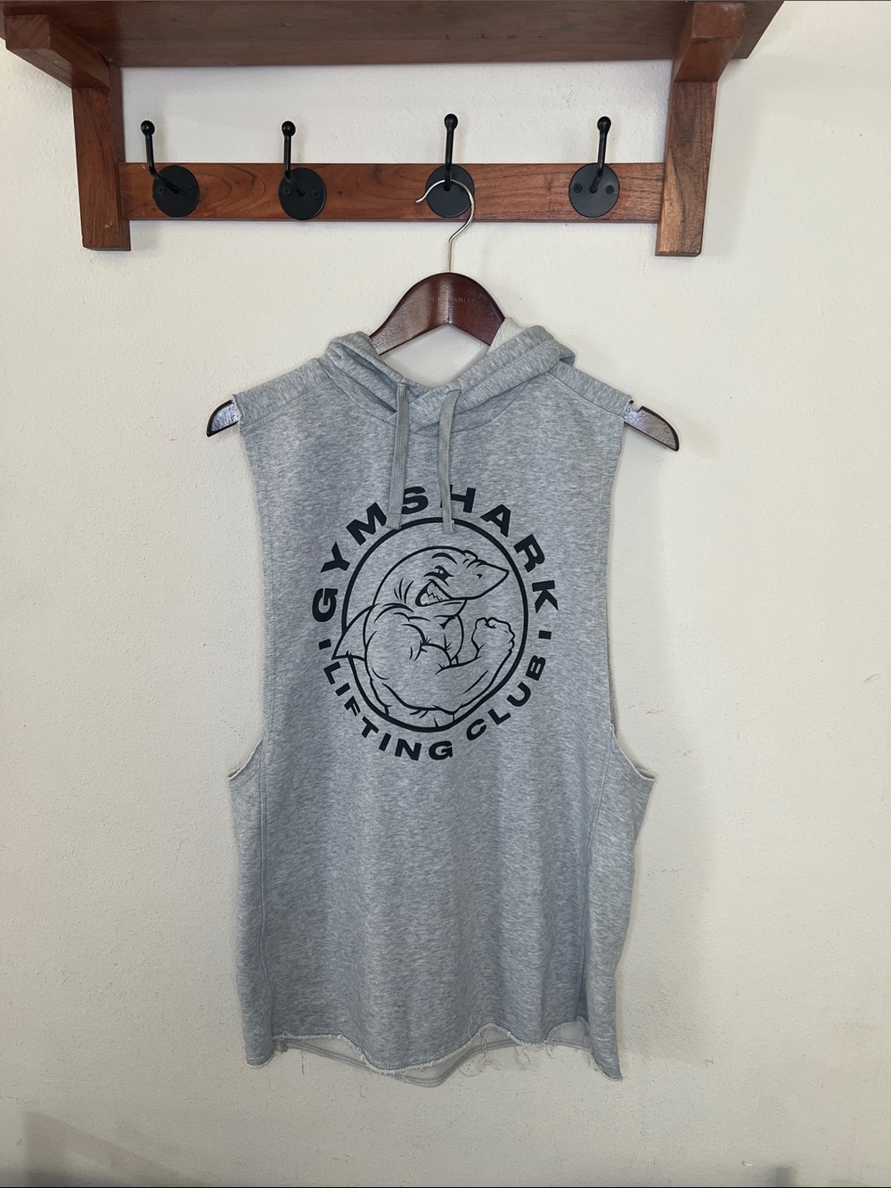 GymShark Hoodie Sleeve-less Gray Men's Workout Gym Size Medium